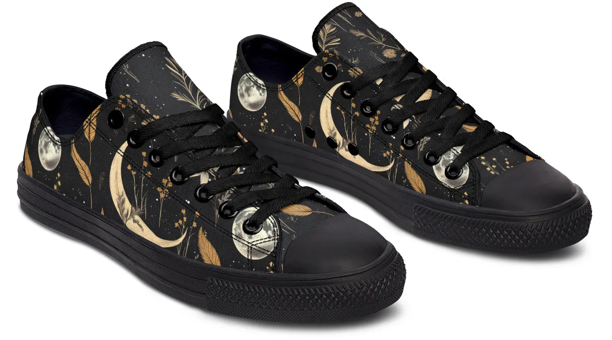 Moonlit Botanica Low Tops - Classic Premium Canvas Shoes with Comfortable and Durable Soles