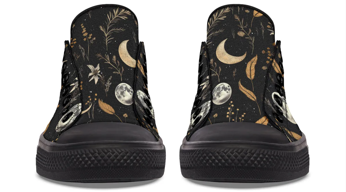 Moonlit Botanica Low Tops - Classic Premium Canvas Shoes with Comfortable and Durable Soles