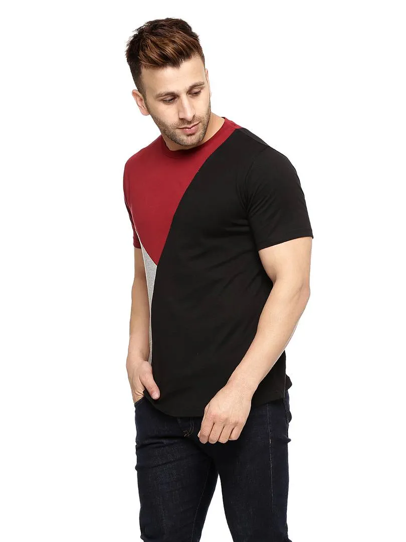 Multicoloured Cotton Colourblocked Round Neck Tees