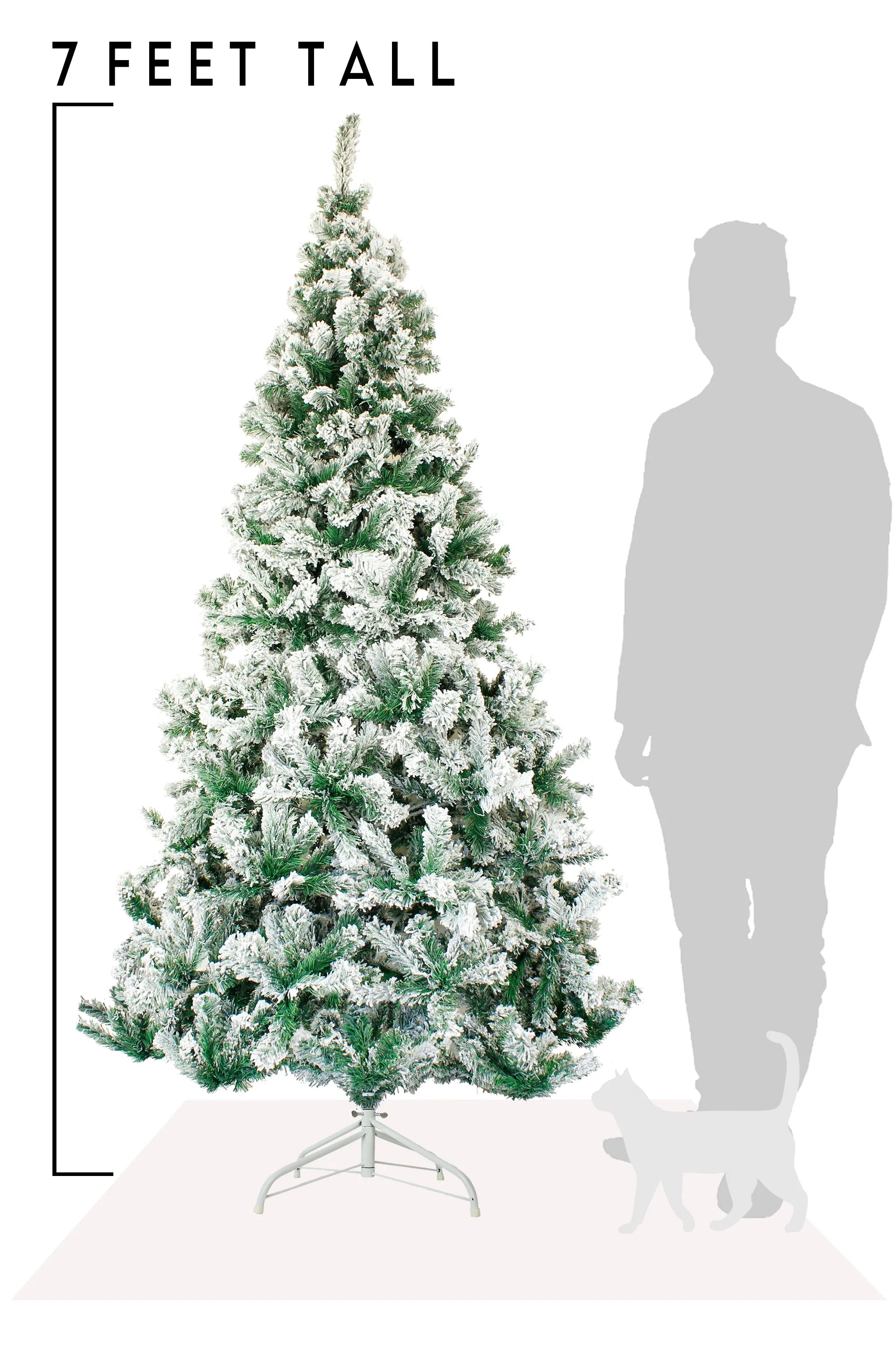 Perfect Holiday 4ft-7ft Snow Flocked Christmas Tree