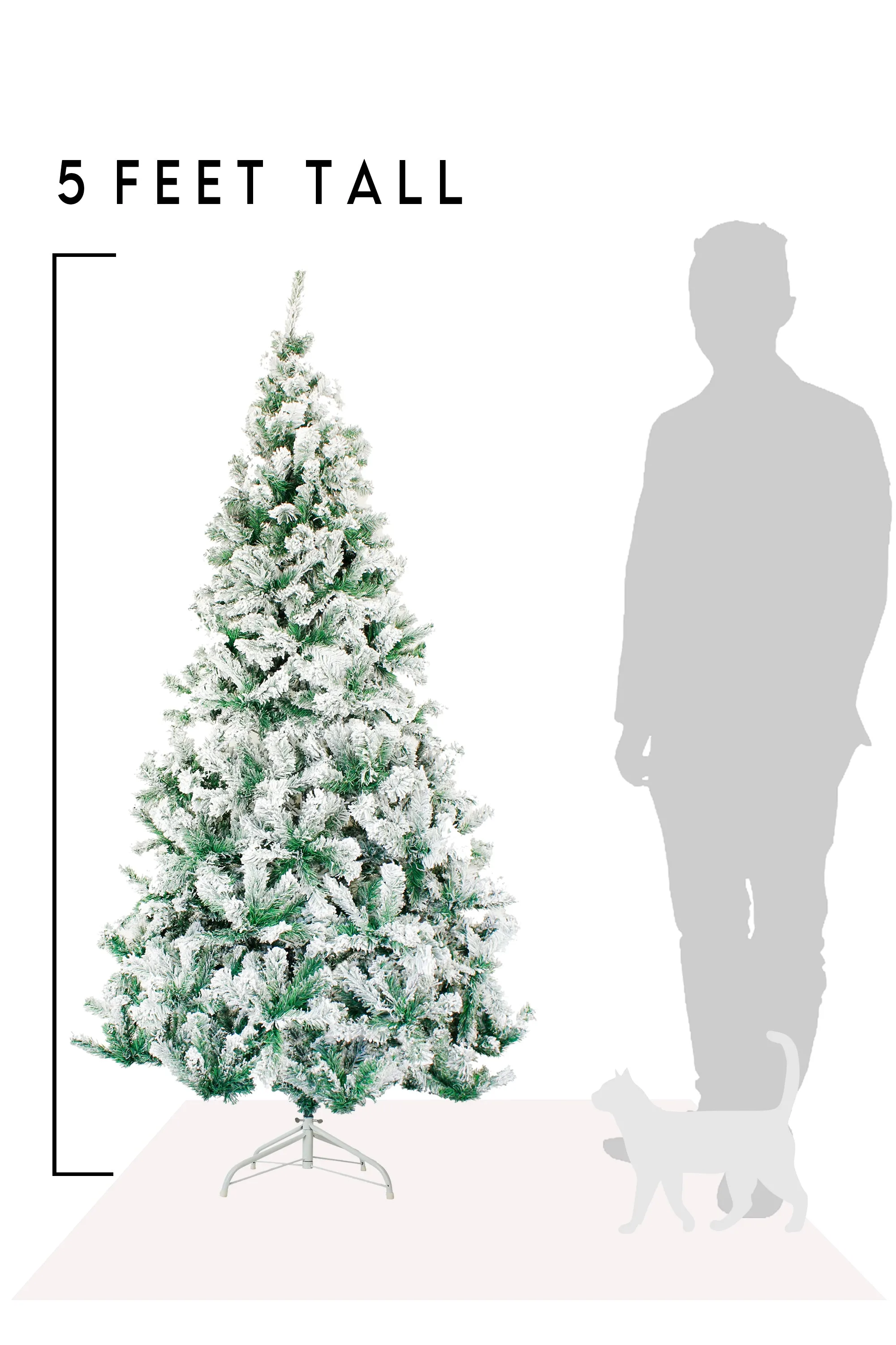 Perfect Holiday 4ft-7ft Snow Flocked Christmas Tree