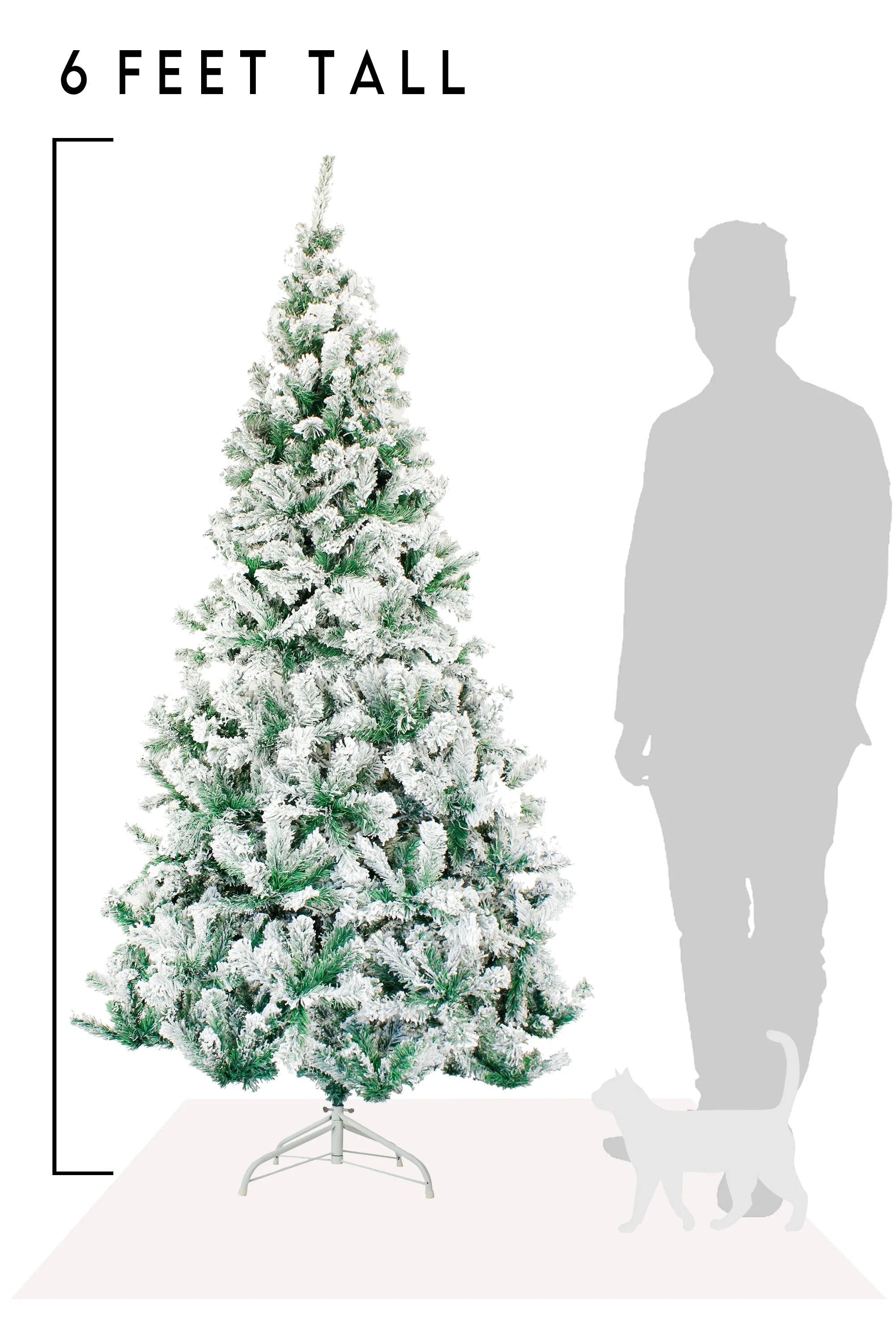 Perfect Holiday 4ft-7ft Snow Flocked Christmas Tree