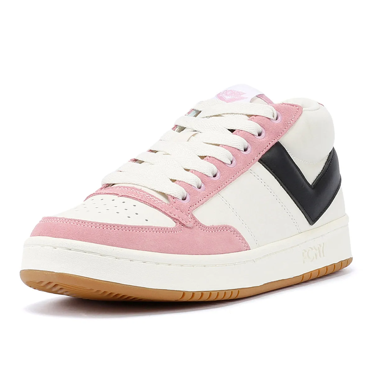 Pony #1 Low Pink/White Trainers