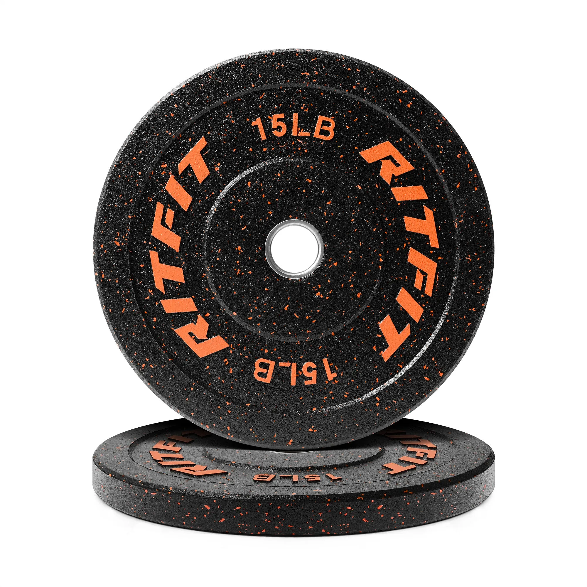 RitFit Fleck Bumper Plates 2-Inch Olympic Rubber Weight Plates