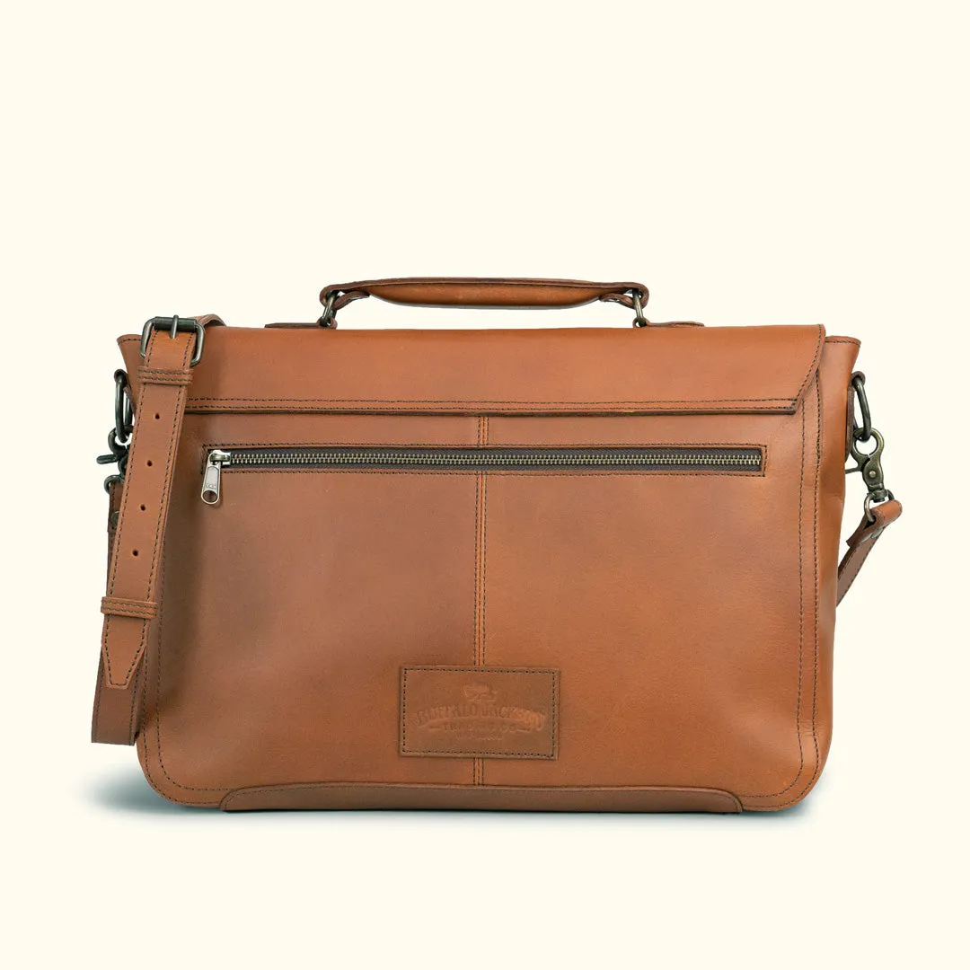 Roosevelt Leather Laptop Messenger Bag | Amber Brown