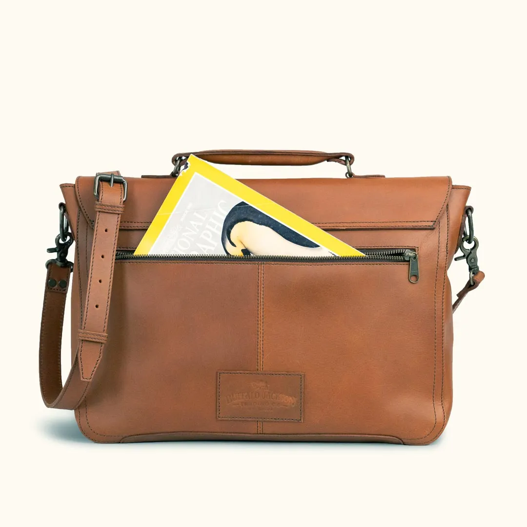 Roosevelt Leather Laptop Messenger Bag | Amber Brown