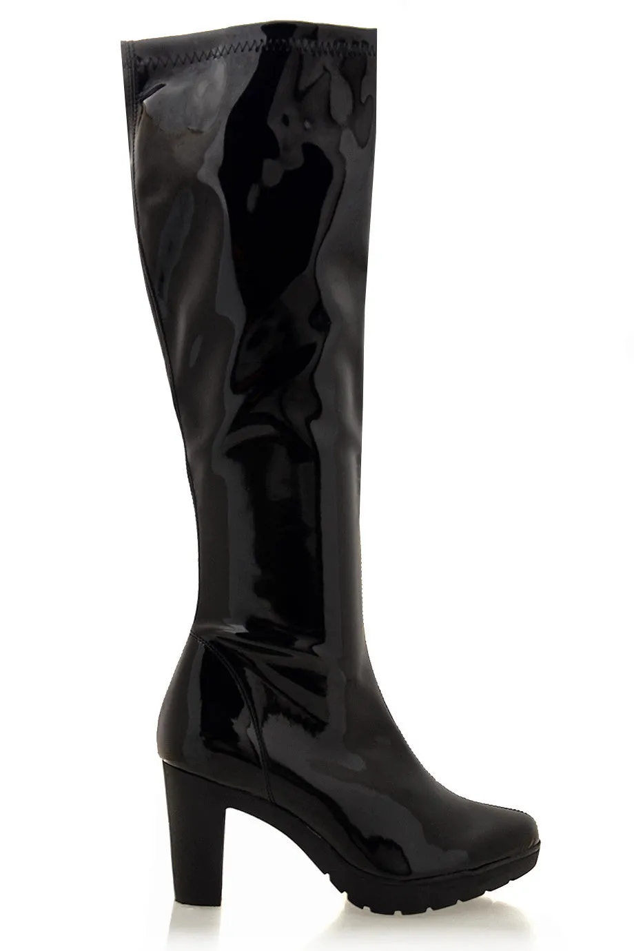 SAVAGE Black Patent Leather Boots