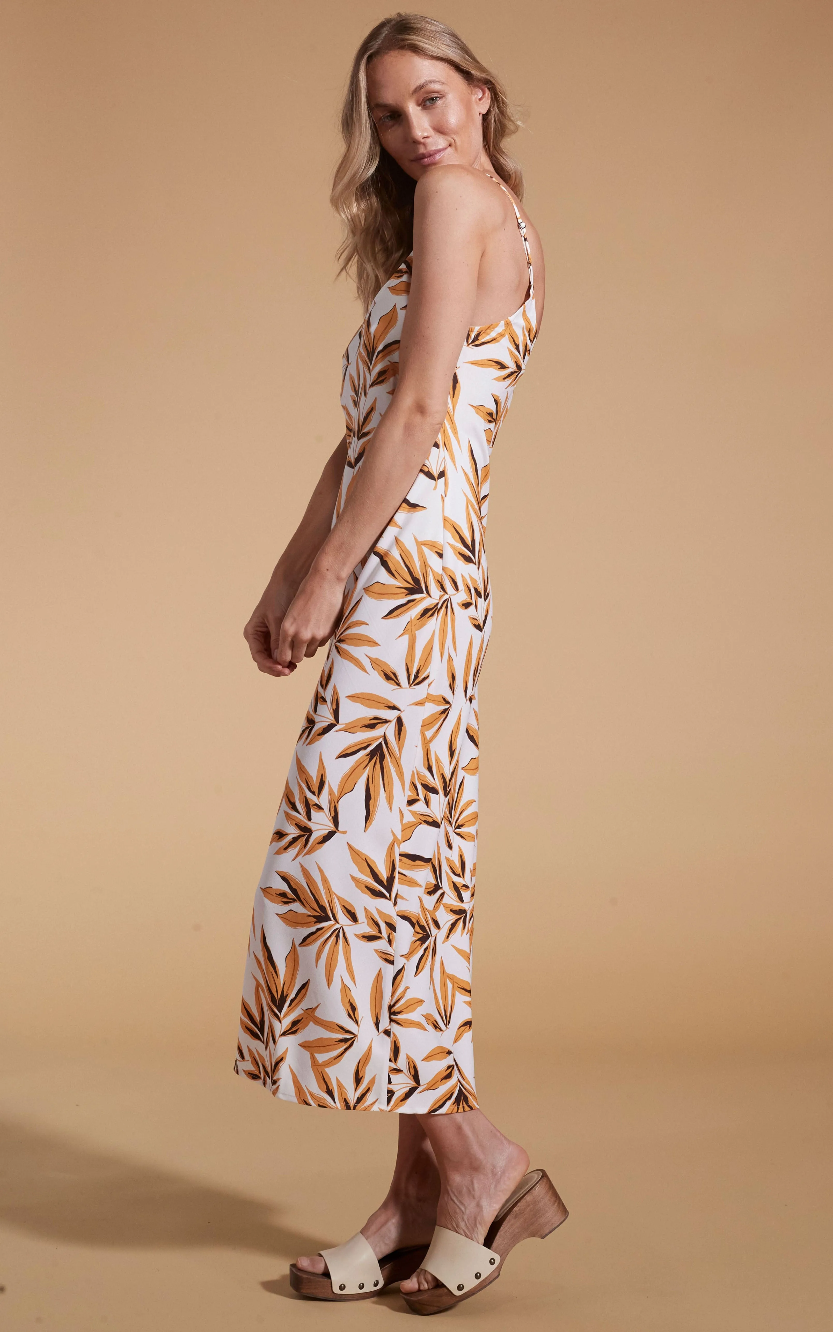 Sienna Midaxi Slip Dress in Tropic Natural