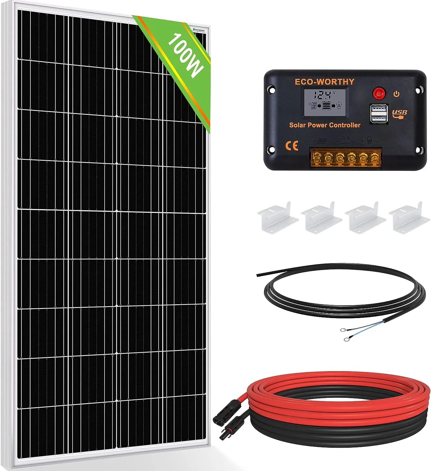 Solar Panel Kit with High Efficiency Monocrystalline Solar Panel