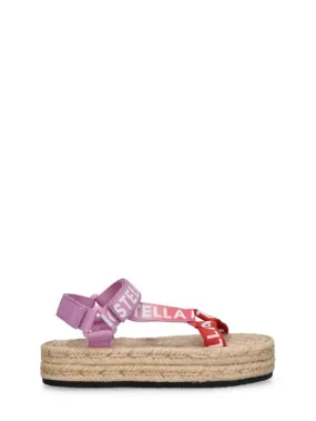 Stella McCartney Kids   Recycled cordura fabric logo sandals 