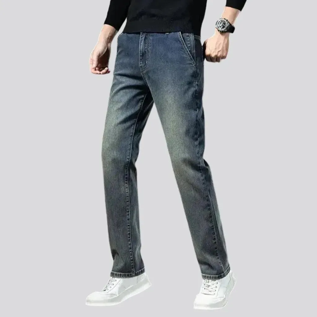 Stretchable tapered fit men's jeans