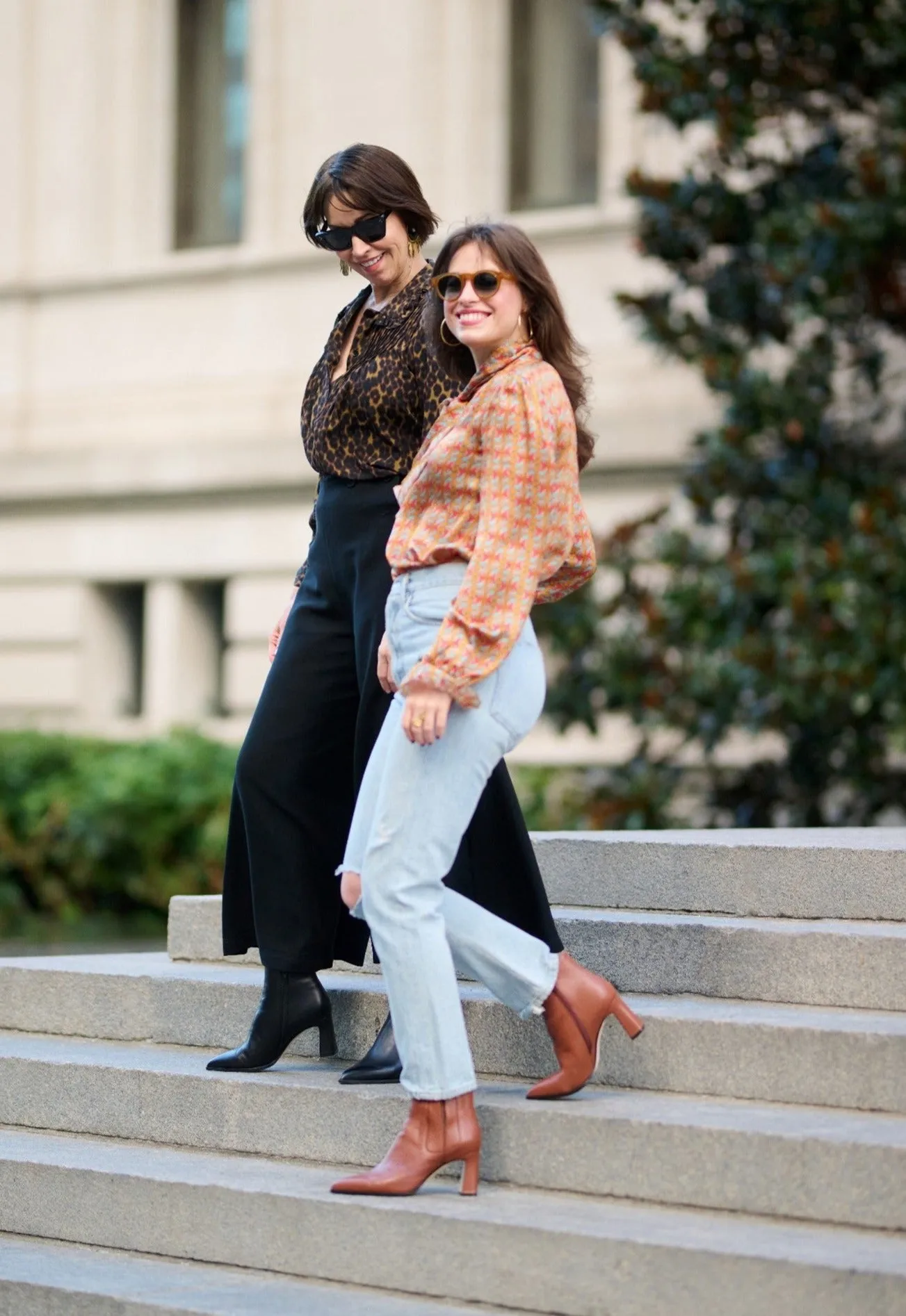 Terracotta Calf Leather Bold Block Ankle Boot