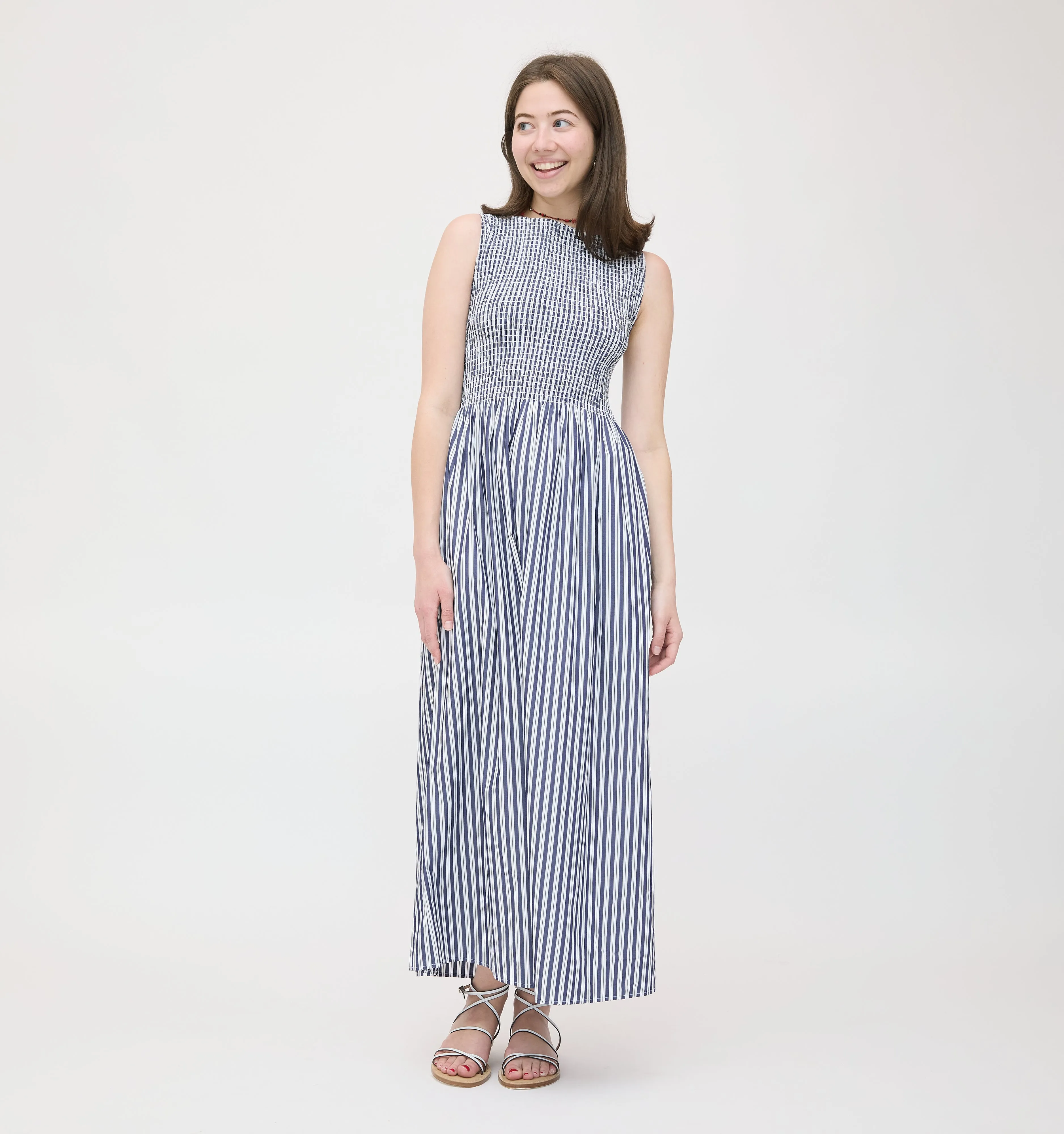 The Cosima Nap Dress - Navy Stripe