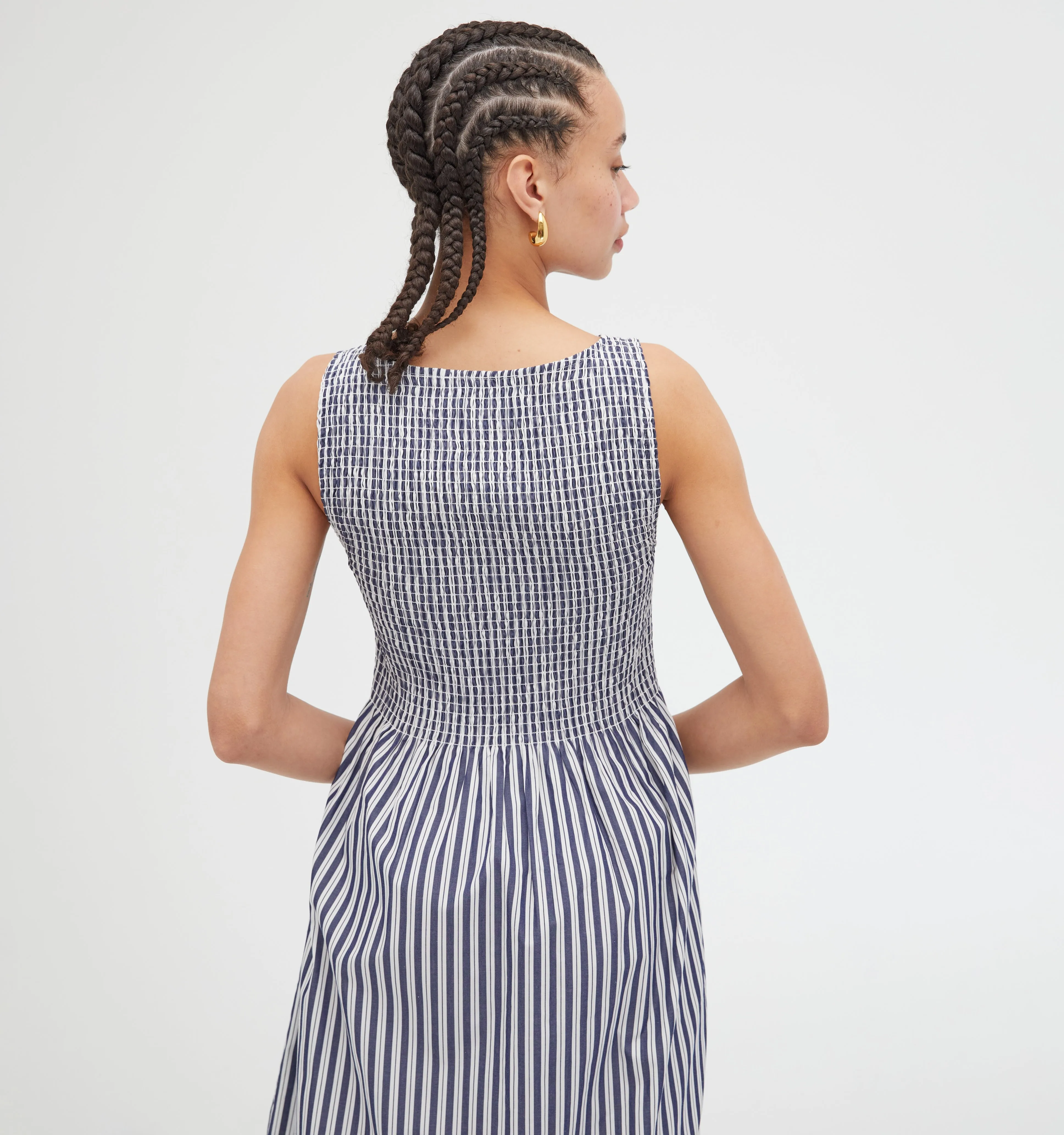 The Cosima Nap Dress - Navy Stripe