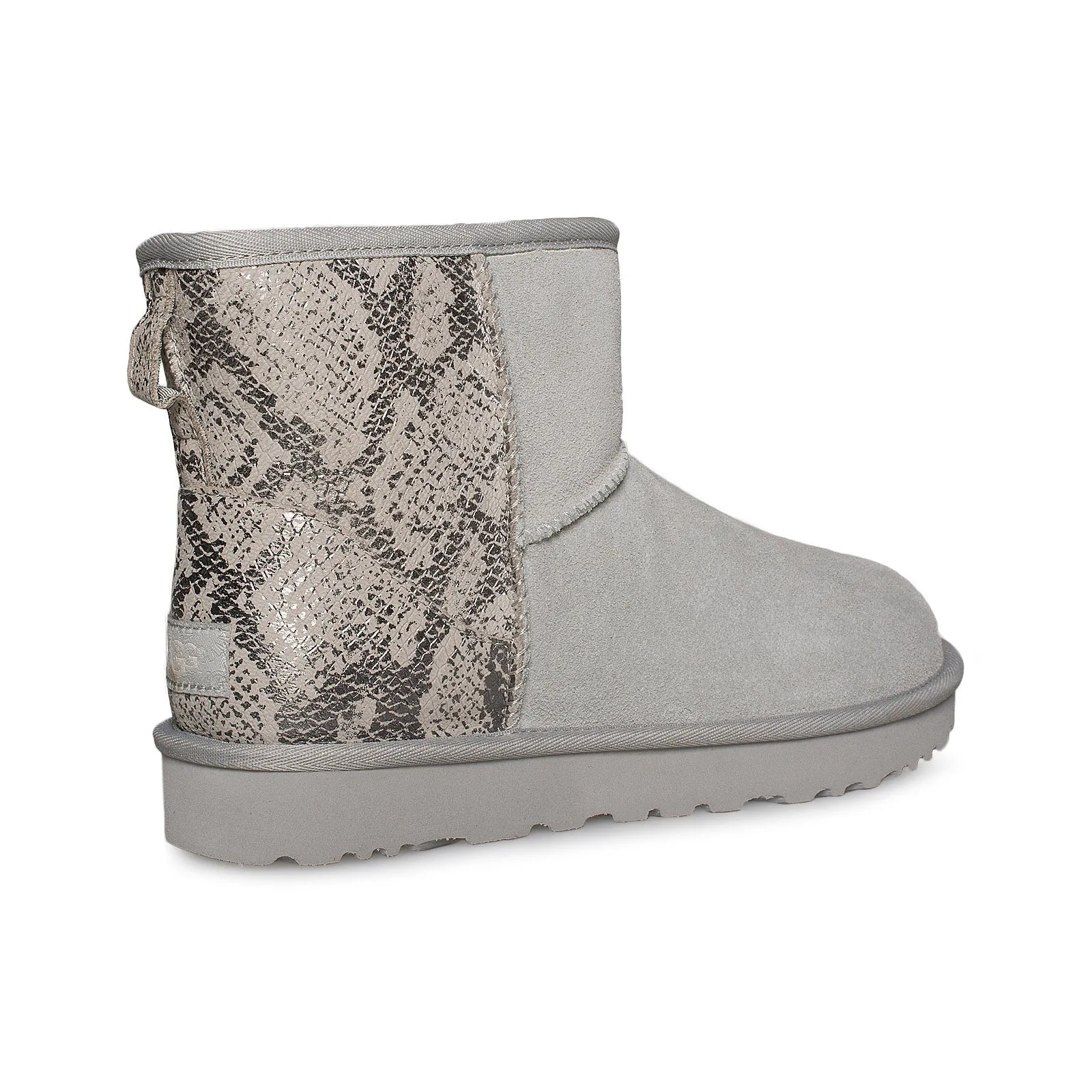 UGG Classic Mini Metallic Snake Silver Boots - Women's