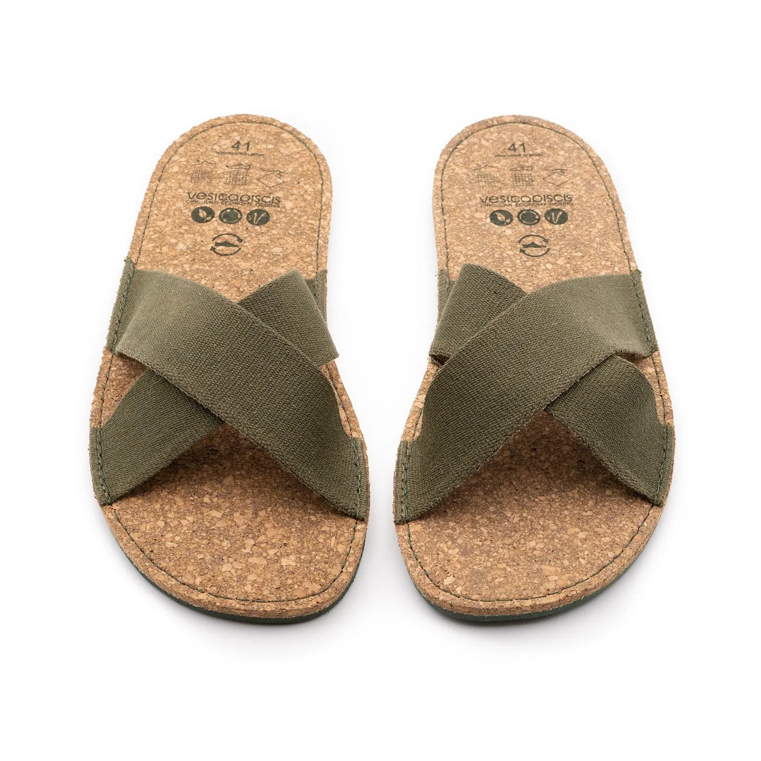 Vegan sandal kaki SRI008