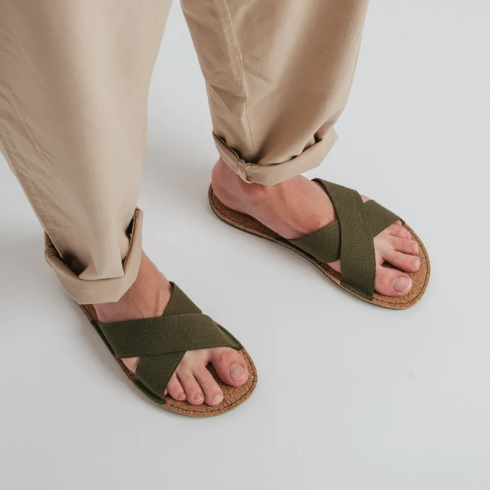 Vegan sandal kaki SRI008