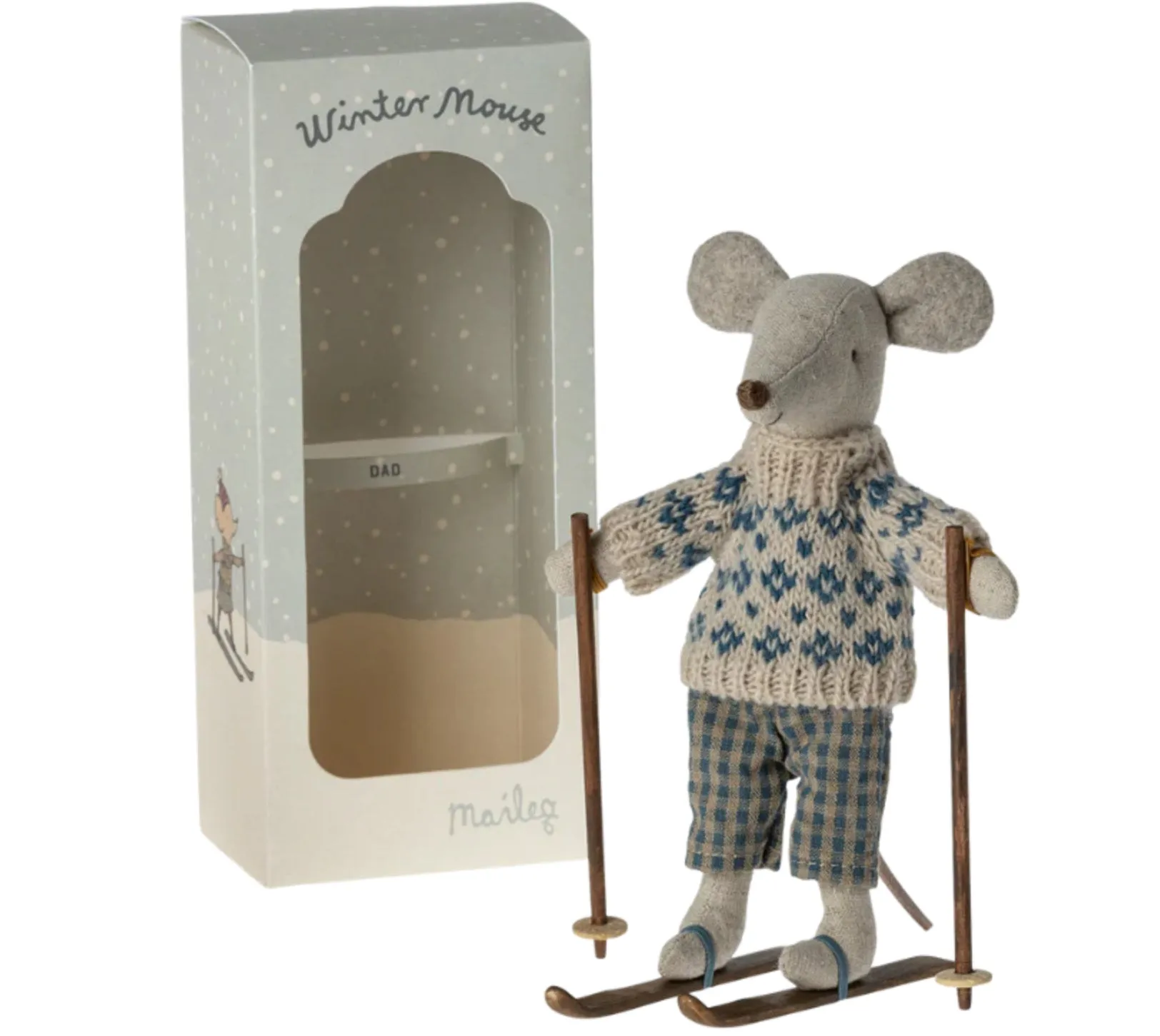 Winter Mouse With Ski Set Dad