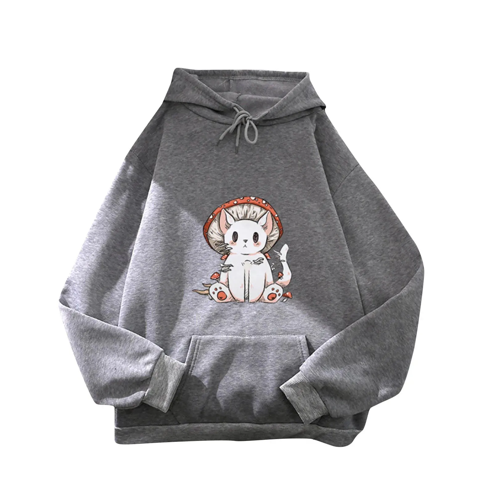 Women's Fashion Casual Fun Print Hooded Sweatshirt Loose Sports Tops Pullover