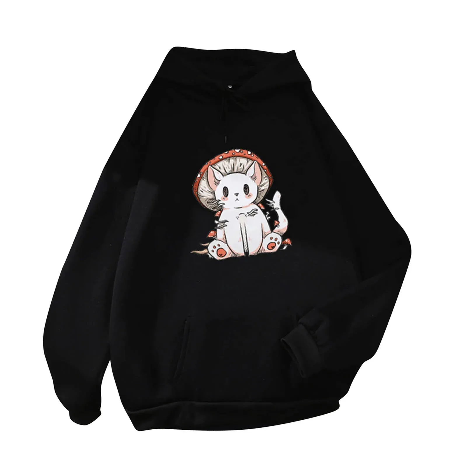 Women's Fashion Casual Fun Print Hooded Sweatshirt Loose Sports Tops Pullover